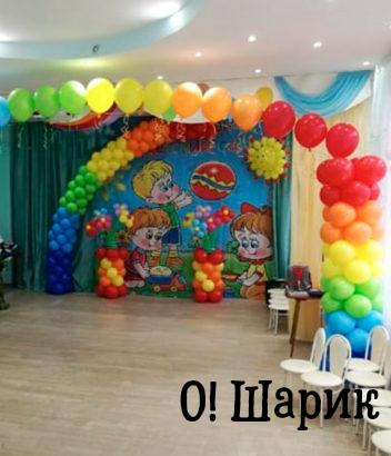 оформление шарами на выпускной